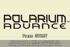 Polarium Advance title screen for GameBoy Advance